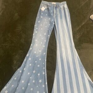 Shyanne Blue Star and Stripe Flare Jeans